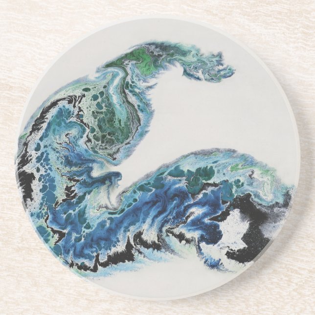 Posavasos “Dragon in the Waves – Abstract Ocean Energy Coast (Frente)