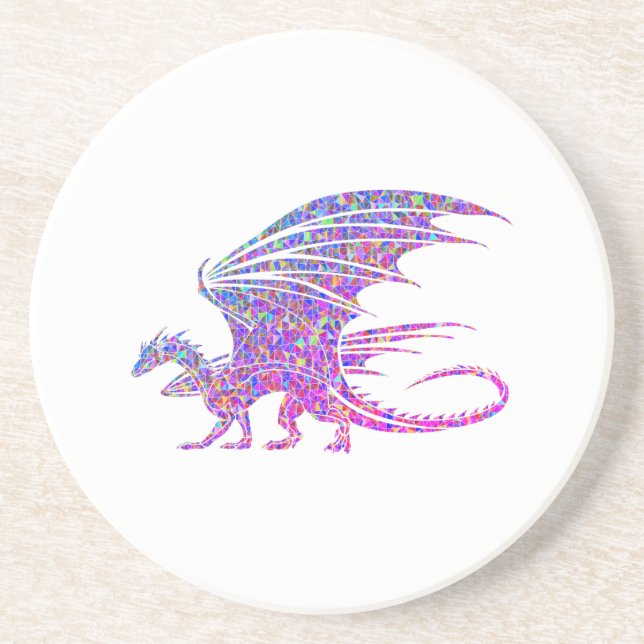 Posavasos Dragón mosaico asombroso (Frente)