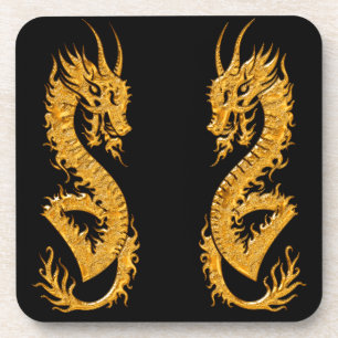 Posavasos Dragón oriental de oro 02
