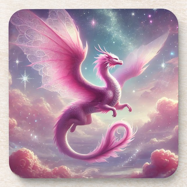 Posavasos Dragón rosa (Frente)