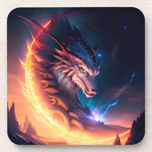 Posavasos Dragon Scape Fire Night (Frente)