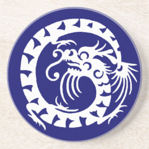 Posavasos DRAGÓN SNAKE , azul y blanco