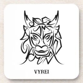 Posavasos Dragón tribal blanco y negro