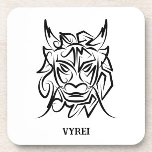 Posavasos Dragón tribal blanco y negro