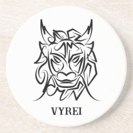 Posavasos Dragón tribal blanco y negro