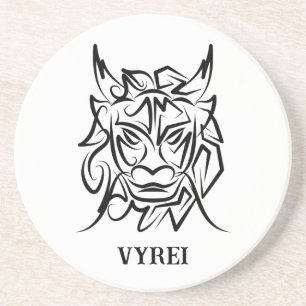 Posavasos Dragón tribal blanco y negro