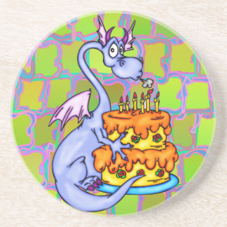Posavasos Dragón y torta de cumpleaños