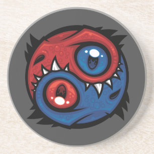 Posavasos Dragones Yin Yang Rojos y Azules