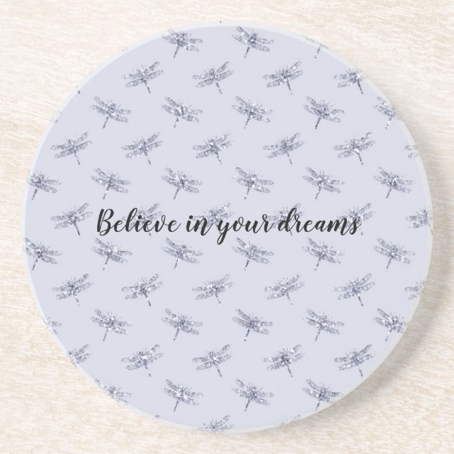 Posavasos Dragonflies, Purpurina de Lavanda Púrpura (Frente)