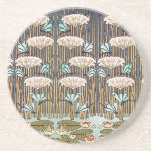 Posavasos Dragonflies Water Lilies Marsh Art Nouveau