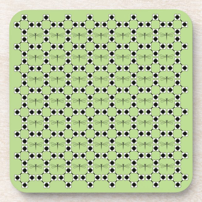 Posavasos Dragonfly - Astillas de plástico duro verde - conj (Frente)