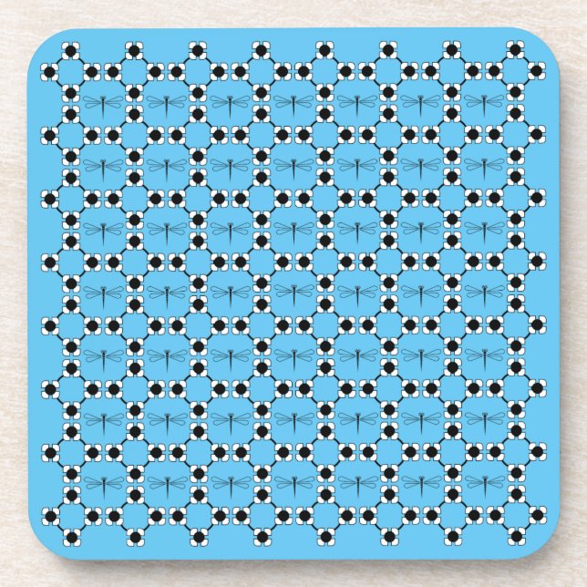 Posavasos Dragonfly - Astras de plástico duro azul - conjunt (Frente)