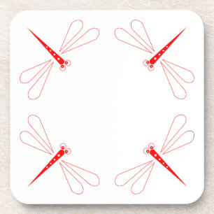 Posavasos Dragonfly - Cáscaras blancas de plástico duro - co