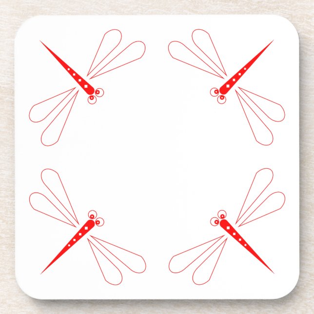 Posavasos Dragonfly - Cáscaras blancas de plástico duro - co (Frente)