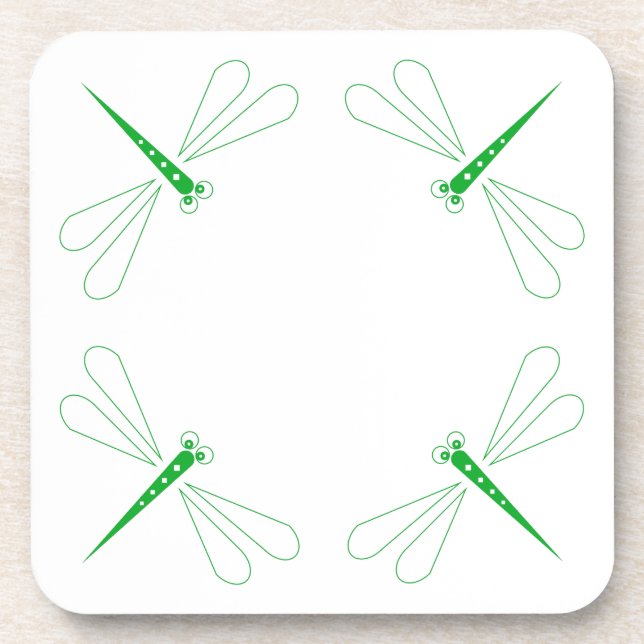 Posavasos Dragonfly - Cáscaras blancas de plástico duro - co (Frente)
