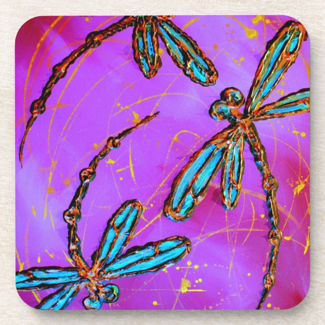 Posavasos Dragonfly Flit Electric Pink (Frente)