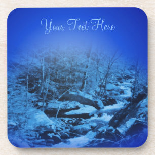 Posavasos Dreamy Blue Fantasy Stream Nature Coaster Set