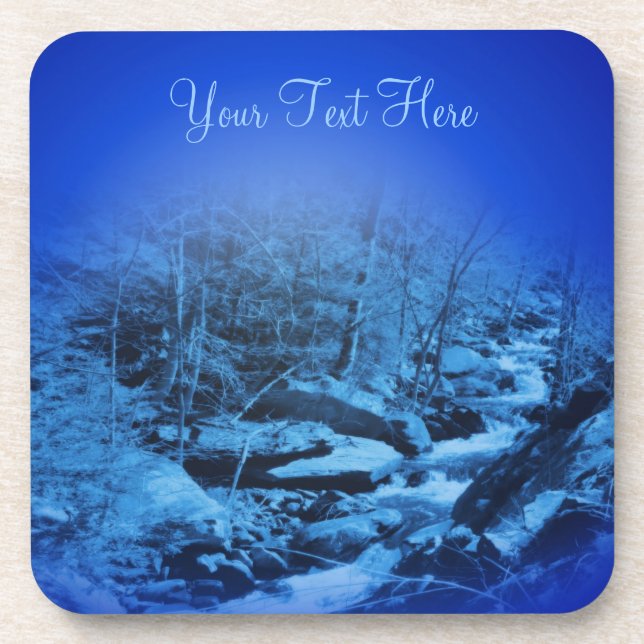 Posavasos Dreamy Blue Fantasy Stream Nature Coaster Set (Frente)