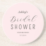 Posavasos Ducha de novia Moda negra rosa<br><div class="desc">Pascua de piedra de la ducha de novia rosa Rubor con un guión elegante de tipografía. Más productos con este diseño están en la colección de abajo.</div>