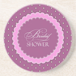 Posavasos Ducha de novia Polka Pink Purple