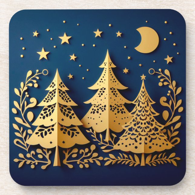 Posavasos Dulce Escena Boscosa – Estrellas Dichosas (Frente)