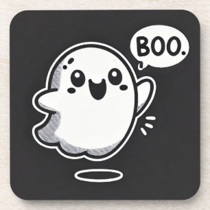 Posavasos Dulce Fantasma de Dibujos Animados Diciendo Boo