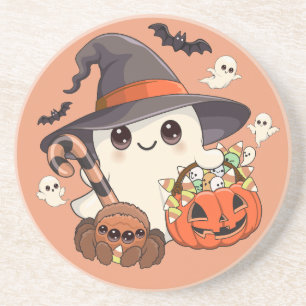 Posavasos Dulce Fantasma de Halloween en Estilo Kawaii