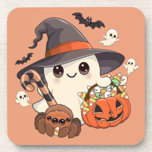 Posavasos Dulce Fantasma de Halloween en Estilo Kawaii