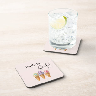 Posavasos Dulce helado verano aquí Scoop Baby Shower