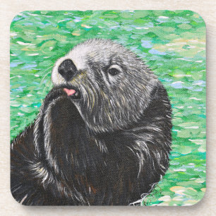 Posavasos Dulce Pequeña Pintura de Nutria Marina