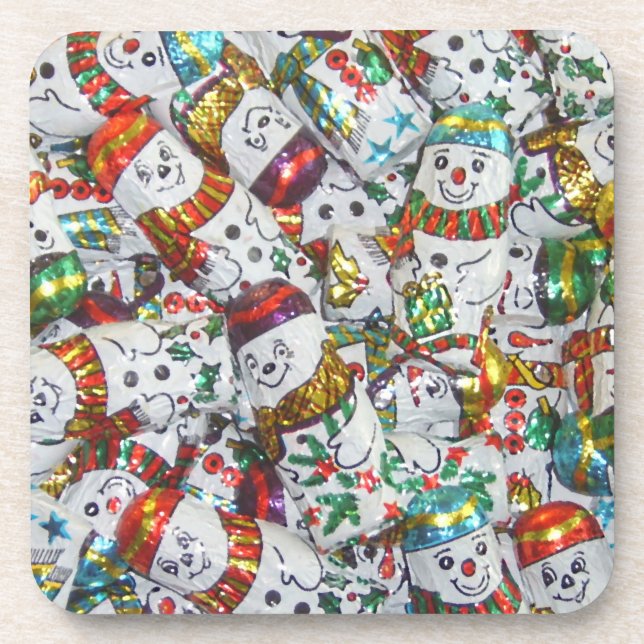 Posavasos Dulce Snowmen conjunto de plástico (Frente)