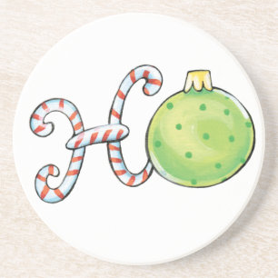 Posavasos Dulce texto de Navidad, Ho en cañas de caramelo ad