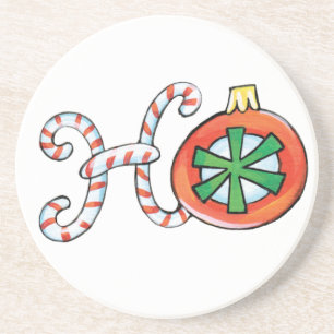 Posavasos Dulce texto de Navidad, Ho en cañas de caramelo ad