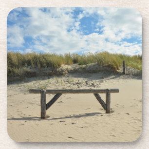 Posavasos Dunas de arena con valla de madera