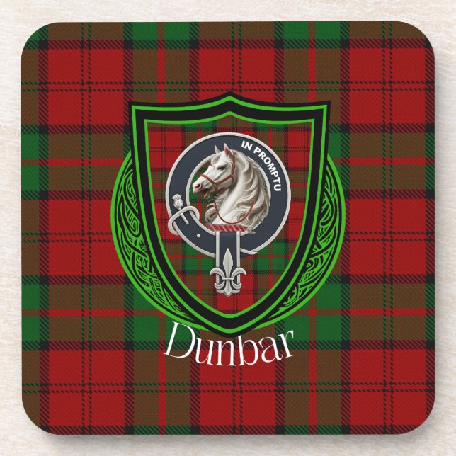 Posavasos Dunbar Scottish Clan Tartan & Crest (Frente)