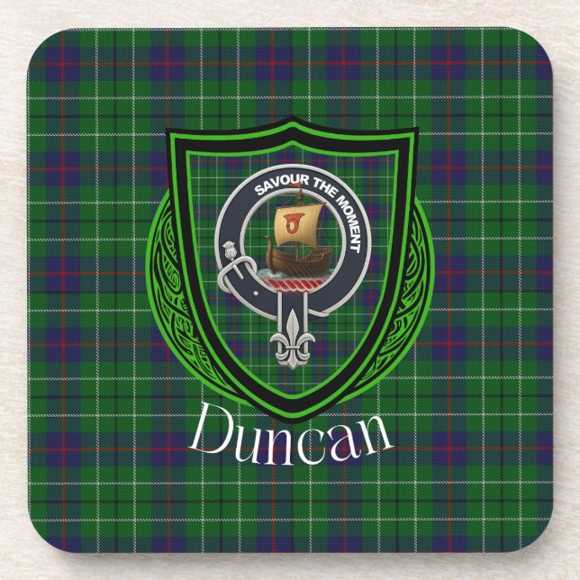 Posavasos Duncan Scottish Clan Tartan & Crest (Frente)