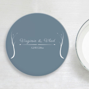 Posavasos Dusty Blue Boda Coaster