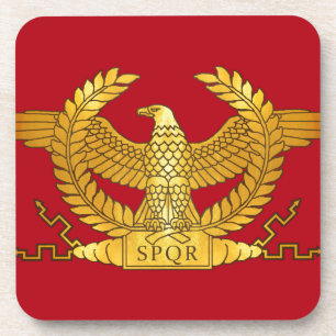 Posavasos Eagle de oro romano en rojo