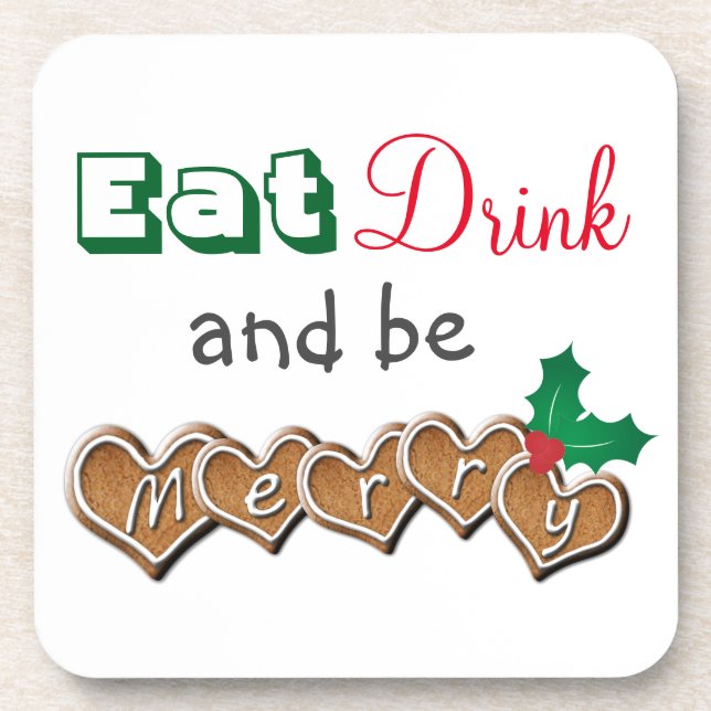 Posavasos Eat, Drink and be Merry Christmas (Frente)