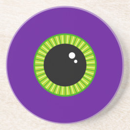 Posavasos Ébola divertida verde y morada de los monstruos