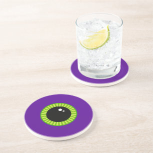 Posavasos Ébola divertida verde y morada de los monstruos