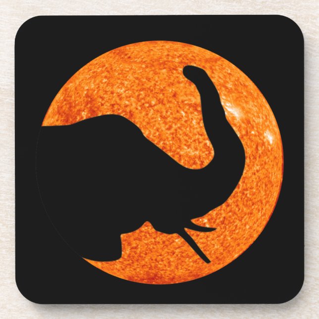 Posavasos Eclipse solar del perfil del elefante (Frente)