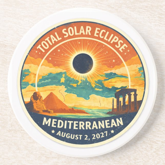 Posavasos Eclipse solar mediterráneo de 2027 (Frente)