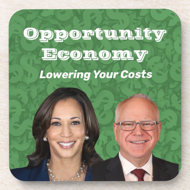 Posavasos Economía de oportunidad Harris Walz 2024 (Frente)