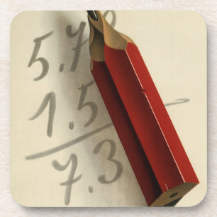 Posavasos Ecuación matemática con lápiz rojo, Negocios vinta
