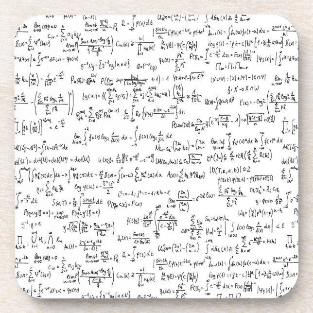 Posavasos Ecuaciones escritas mano //de la matemáticas (Frente)