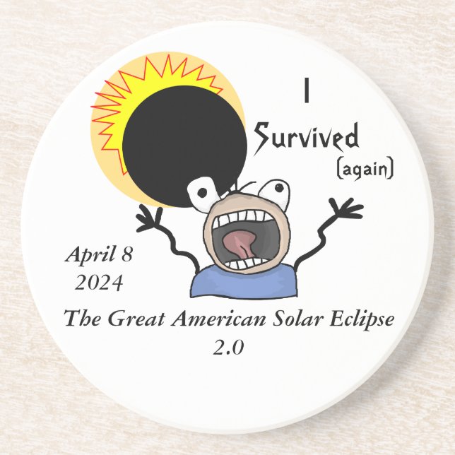 Posavasos Edición de Supervivencia de Eclipse Solar 2024 (Frente)
