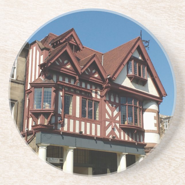 Posavasos Edificio de armazones de encino Tudor, Edimburgo,  (Frente)