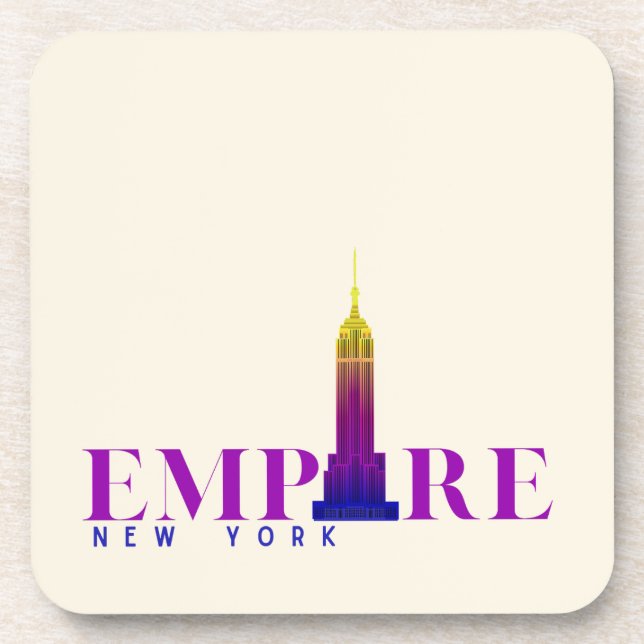 Posavasos Edificio Empire State-Nueva York-Vibrante  (Frente)