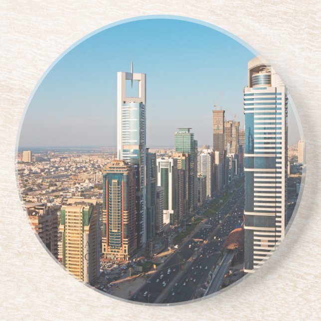 Posavasos Edificios a lo largo de Sheikh Zayed Road, Dubai (Frente)